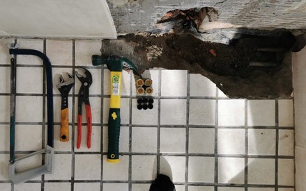 burst copper pipe repair