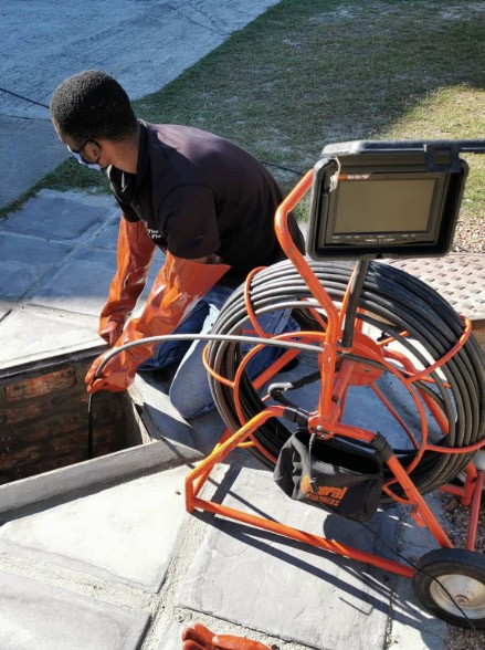 blocked pipe camera inspection